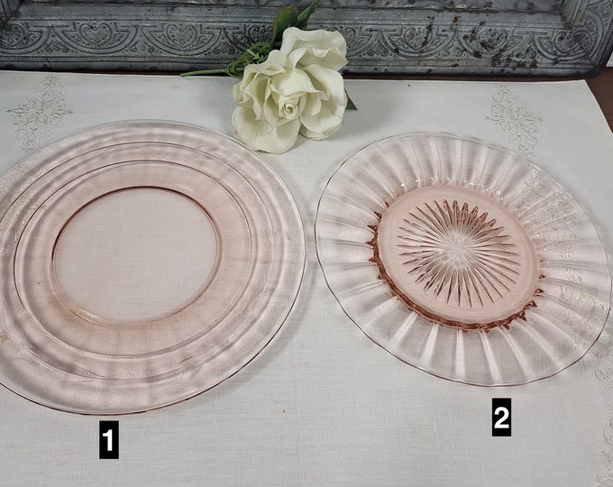 Depression Glass Pink Salad Plates - 2 to Choose From
