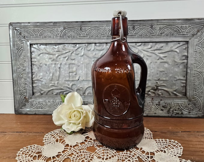 Vintage Altenmunster Brauer Bier 1 Liter Brown Glass German Beer Bottle
