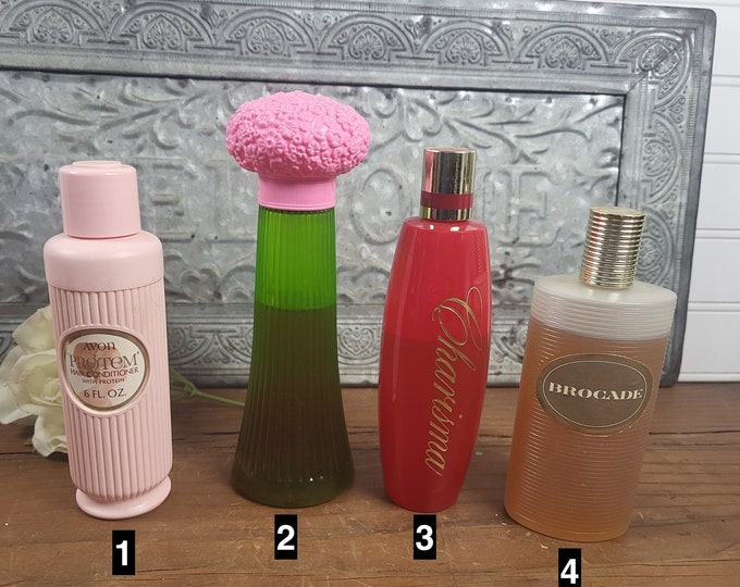 Vintage Avon MCM Hair Protein or Foaming Bath Oil Bottles - 4 to Choose from