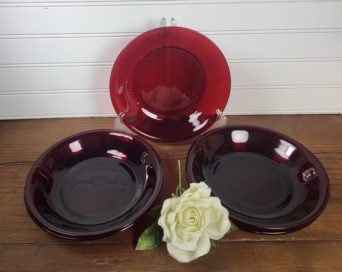 Coupe Soup Bowls- Anchor Hocking R1700 Royal Ruby - 5 Available