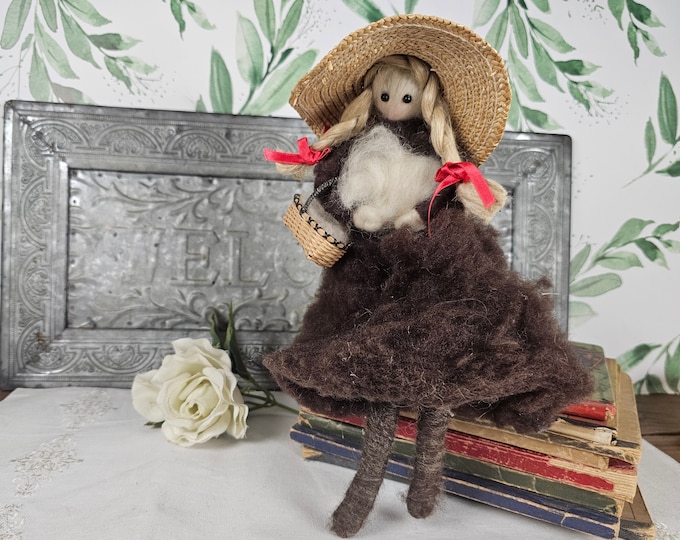 Vintage Artisan-made Vintage Needle Felted Doll