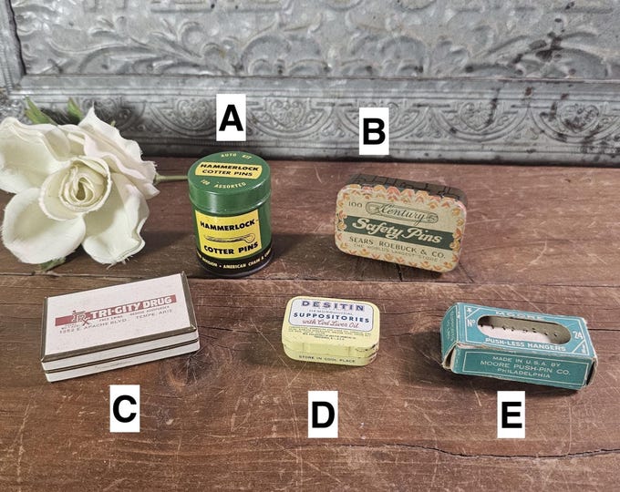 Vintage Advertising Tins and Boxes: 5 to choose from