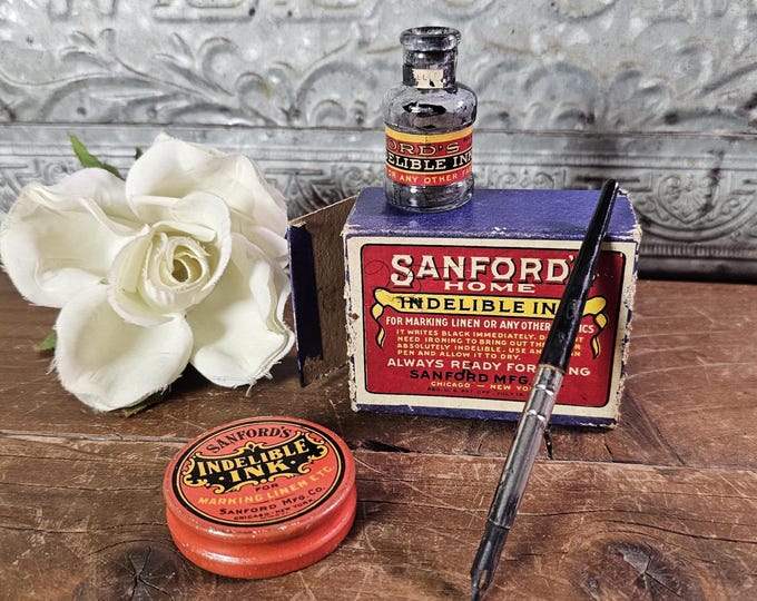 Antique 1920s Sanford’s Home Indelible Ink Kit