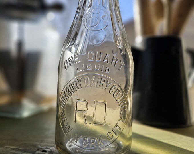 1926 One Quart Milk Bottle | Roxbury Dairy Co. Inc., New York City