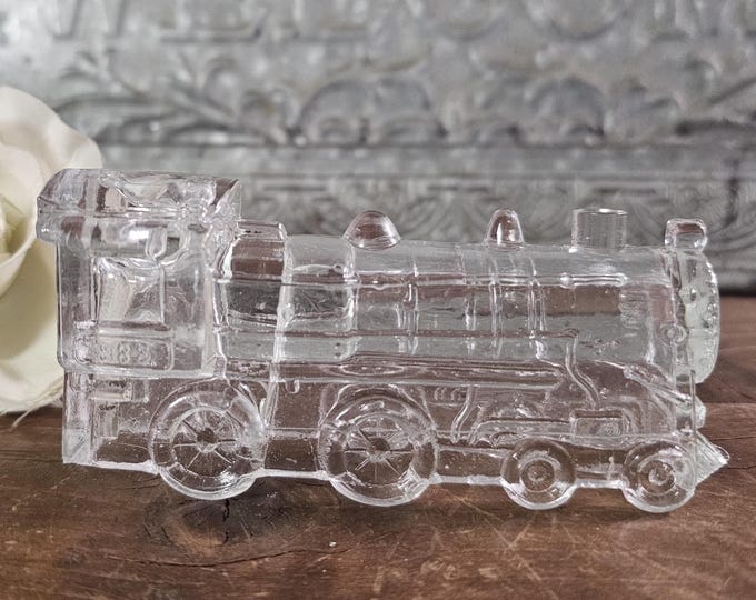 1940 Vintage Train Locomotive #888 Victory Glass Candy Container