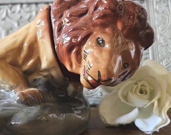 Vintage 1971 Ezra Brooks Lion Decanter - Bourbon Whiskey - Empty