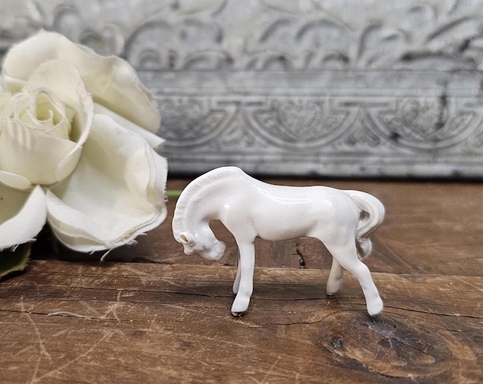 MCM Miniature ‘Blanc de Chine’ Porcelain Chinese Horse | Collectible Animal Miniatures