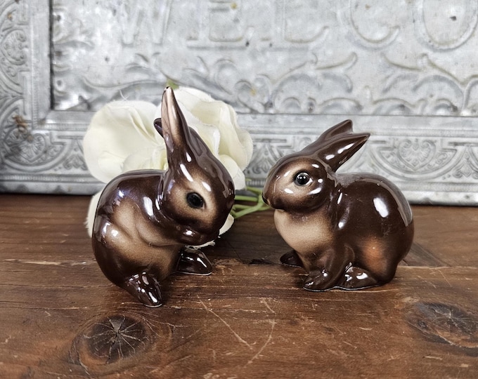 1975 Goebel W. Germany Brown Bunnies - Pair of w CE 297 and 299