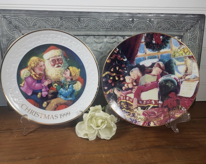 Vintage Avon Christmas Plates- Choose from 1999 ‘Santa’s Tender Moment’ or 2000 ‘Christmas Dreams’
