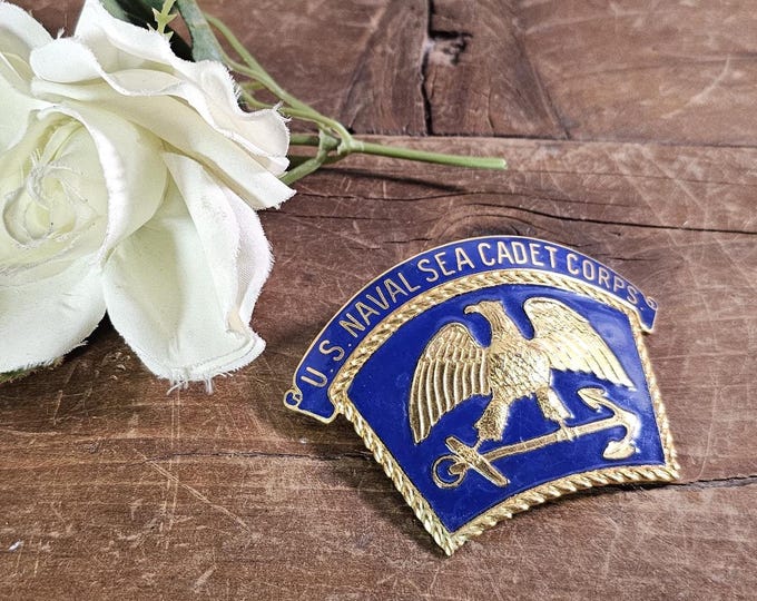 Vintage US Naval Sea Cadet Corps Officer Cap Device (1960s-70s)