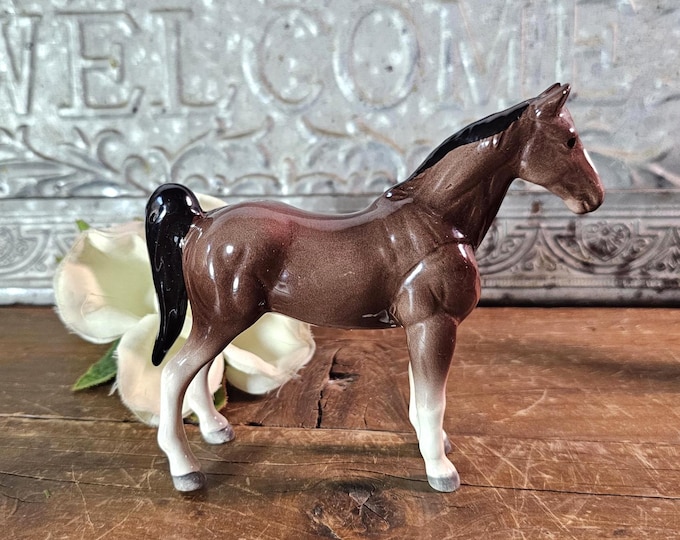 MCM Lefton Exclusives Porcelain Dark Bay Morgan Horse