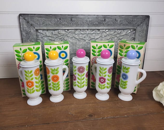 1970's Vtg Avon Dutch Treat Demi-Cup Milk Glass Lotions - 5 to choose from