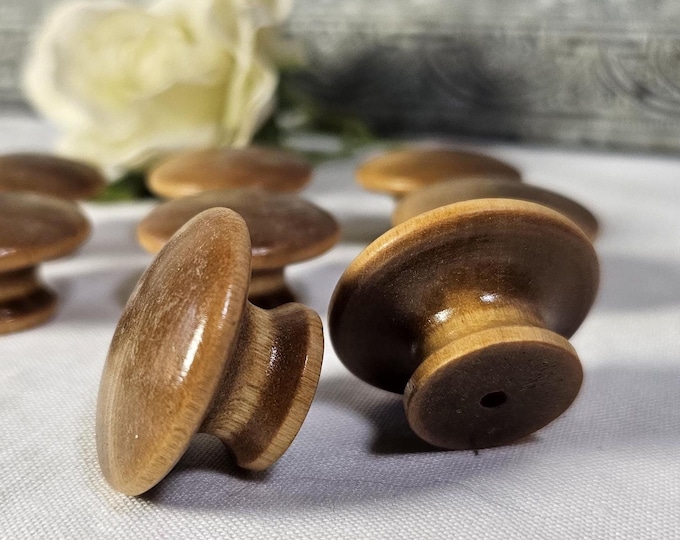Vintage Wooden Drawer Pulls | Cabinet Knobs | Salvage Hardware set