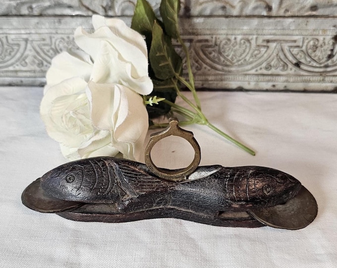 Vintage fish-shaped Kartal/Cymbals, a traditional Indian percussion instrument