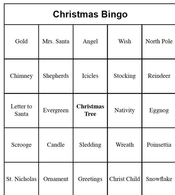 Free Printable Christmas Bingo Cards For 20