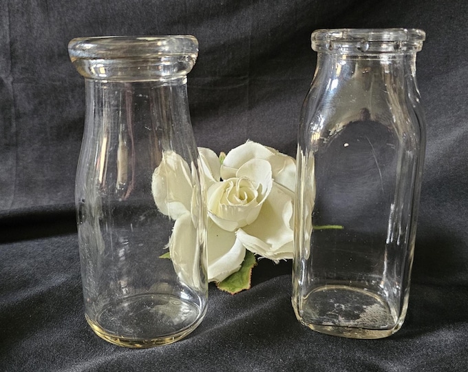 Two MCM Duraglas Half Pint Milk Bottles