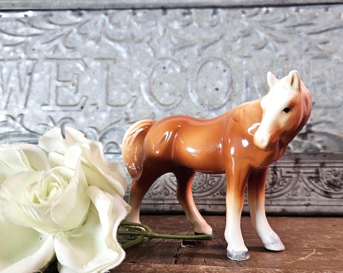 Vintage 1989 Enesco Porcelain Palomino Horse