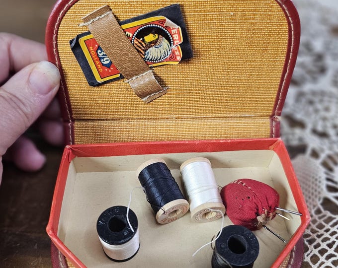 Vintage Red Travel Sewing Kit