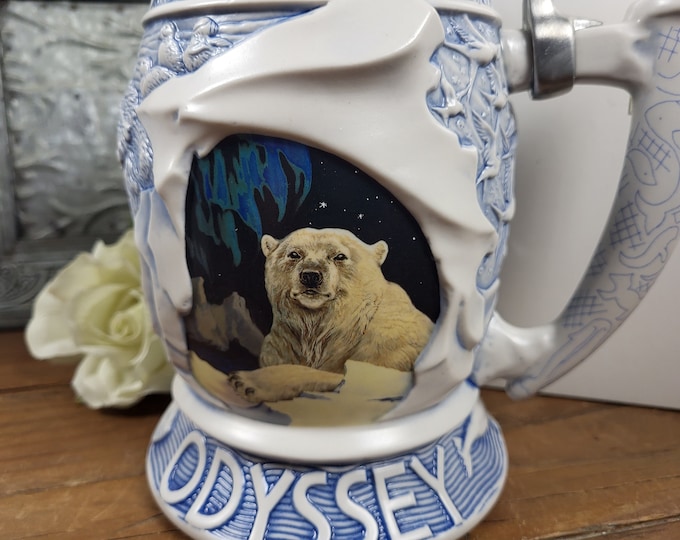 Avone 2001 Arctic Odyssey Authentic Numbered Lidded Beer Stein - NIB