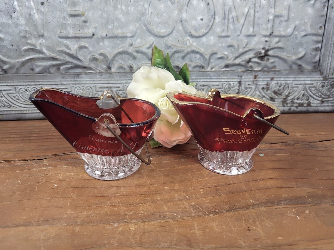 EAPG Souvenir Coal Buckets Ruby Flash Ruby Stain - 2 to Choose From - Etsy