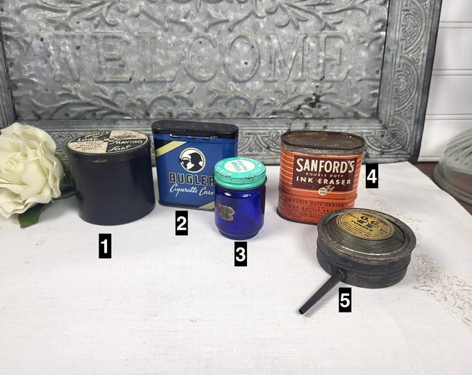 1960s Advertising Tins: House of Lords, Bugler, Vick’s VapoRub OR Sanfords Ink Eraser