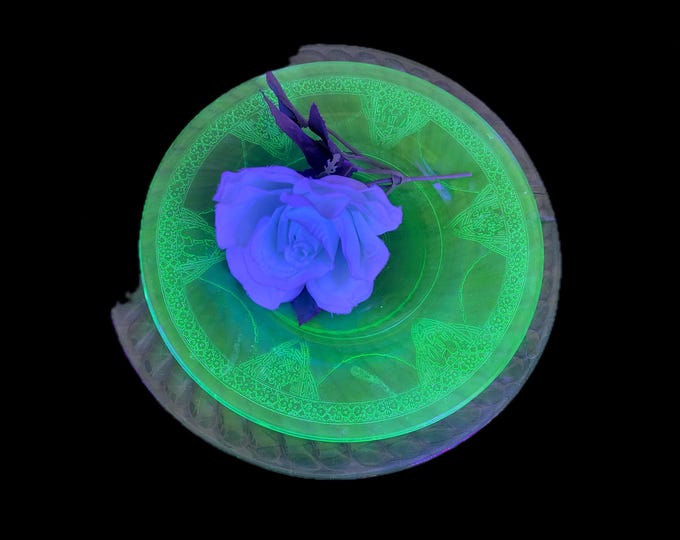 Uranium Plate: Anchor Hocking Spiral Green OR 'Federal Glass' Georgian Green
