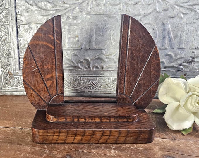 1930s Art Deco Carved Wooden Desk Picture Frame