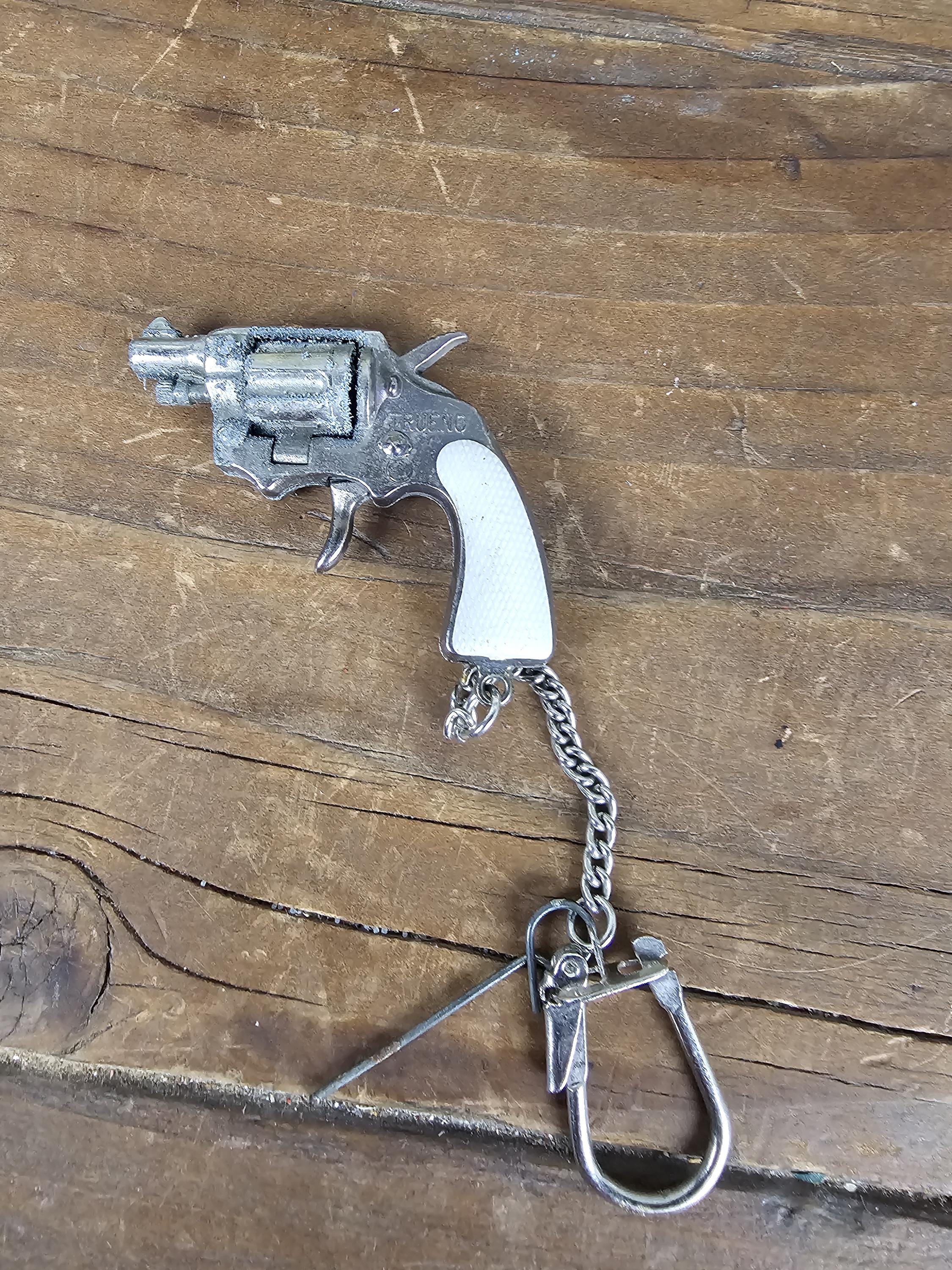Vintage Trueno Redondo Miniature Cap Gun Keychain - Spain
