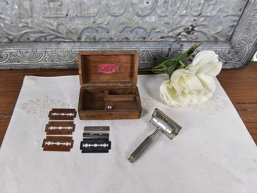 1920s Antique GEM Ever-ready Safety Razor in Wooden Box With Gillette ...