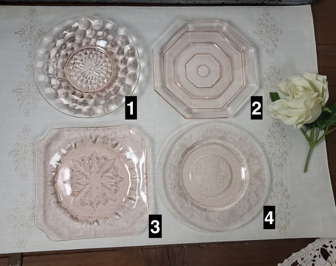 Depression Glass Small Pink Plates - Choose from 4 Patterns