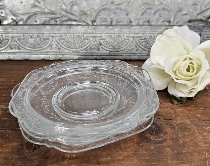 Federal Glass Recollections Saucers - Depression Reproductions - Set of 3