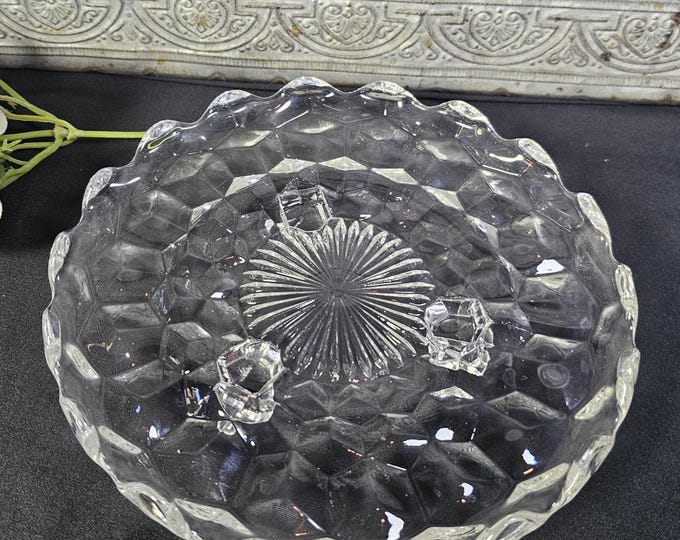 3-Footed Tidbit Tray - Fostoria American Clear (Stem 2056)