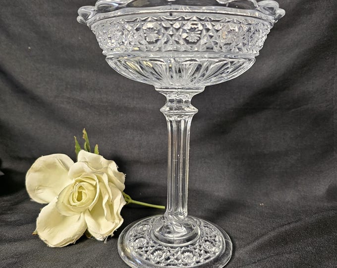 1913 EAPG Gala-Hawaiian Lei Tall Compote by Bryce Higbee with Manufacturing Oddity