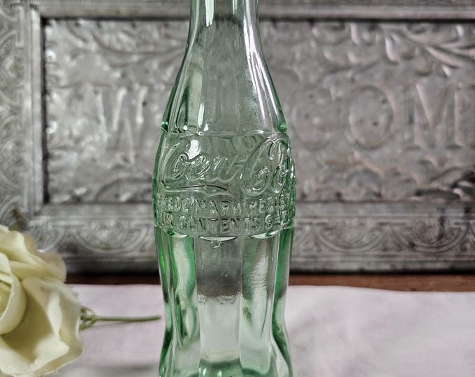 1937 Coca Cola Green Glass ‘Christmas’ Bottle - Hobbleskirt Shape | Pittsburg, PA
