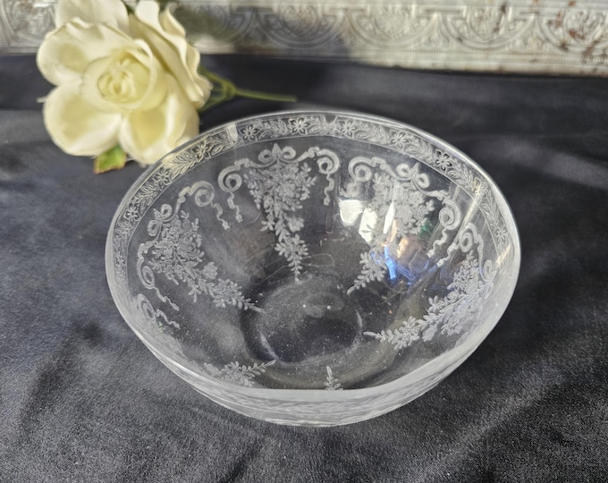 Elegant Glass Finger Bowl | Melrose Clear by Tiffin-Franciscan | Manganese Glass