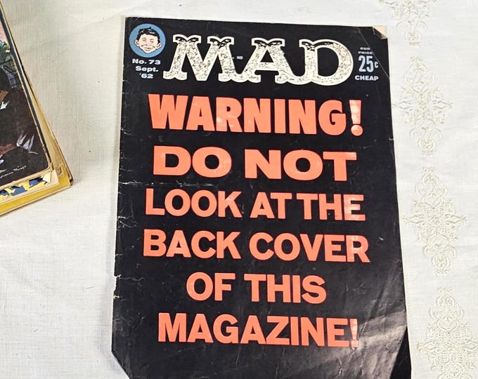 Mad Magazine No. 73 | September 1962 | Cover ONLY | Collectible Item aka Really Old Stuff