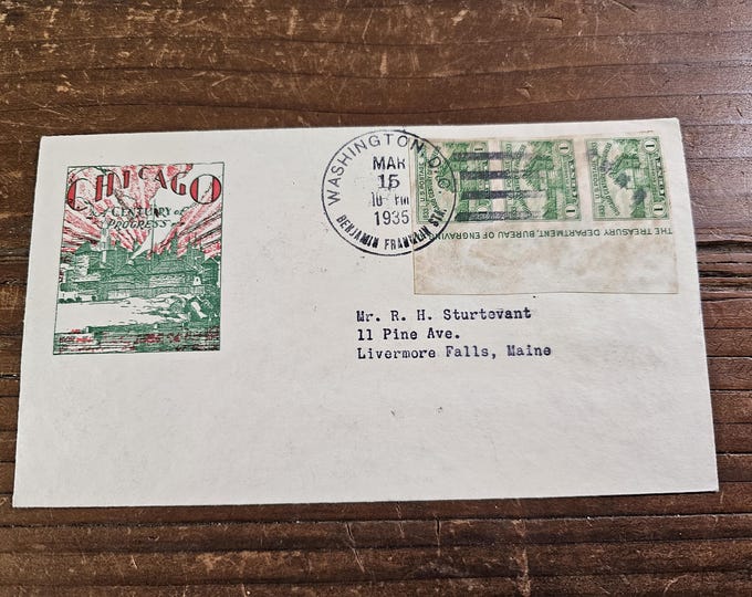 1935 Chicago Century of Progress Stamps | Regular Issue Cover with Cachet