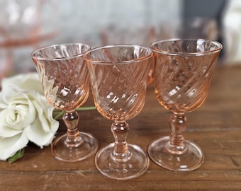 Cordials - Rosaline Pink (Swirl Optic) by Cristal D'Arques-Durand - Set of 3