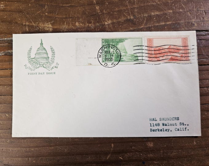 1935 Grand Canyon and Yosemite Stamps on First Day Issue Cover