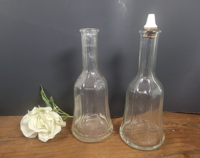 Set of 2 Vintage Barber Shop Tonic Bottles