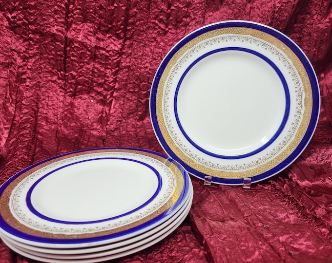 1937 The Crowning China Bread Plates: King Edward VIII Coronation Commemoration - Myotts Royal Crown