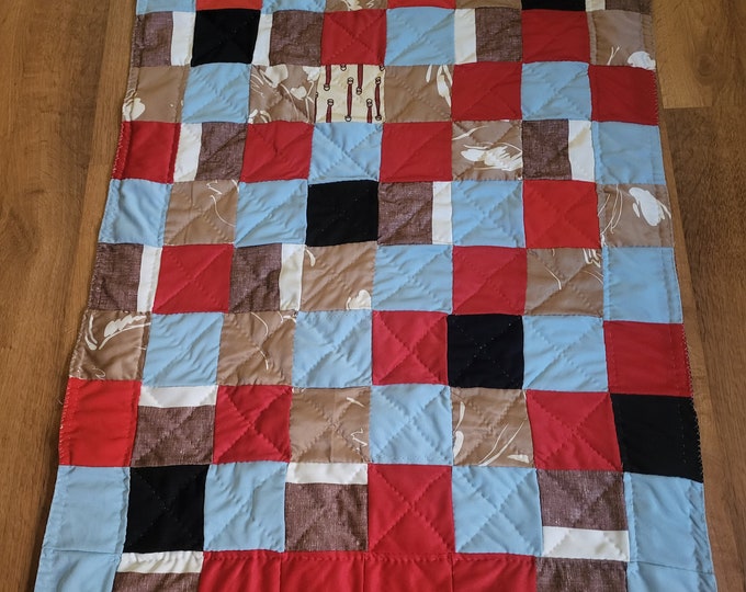 Unique MCM Vintage Handmade Polyester Baby Blanket