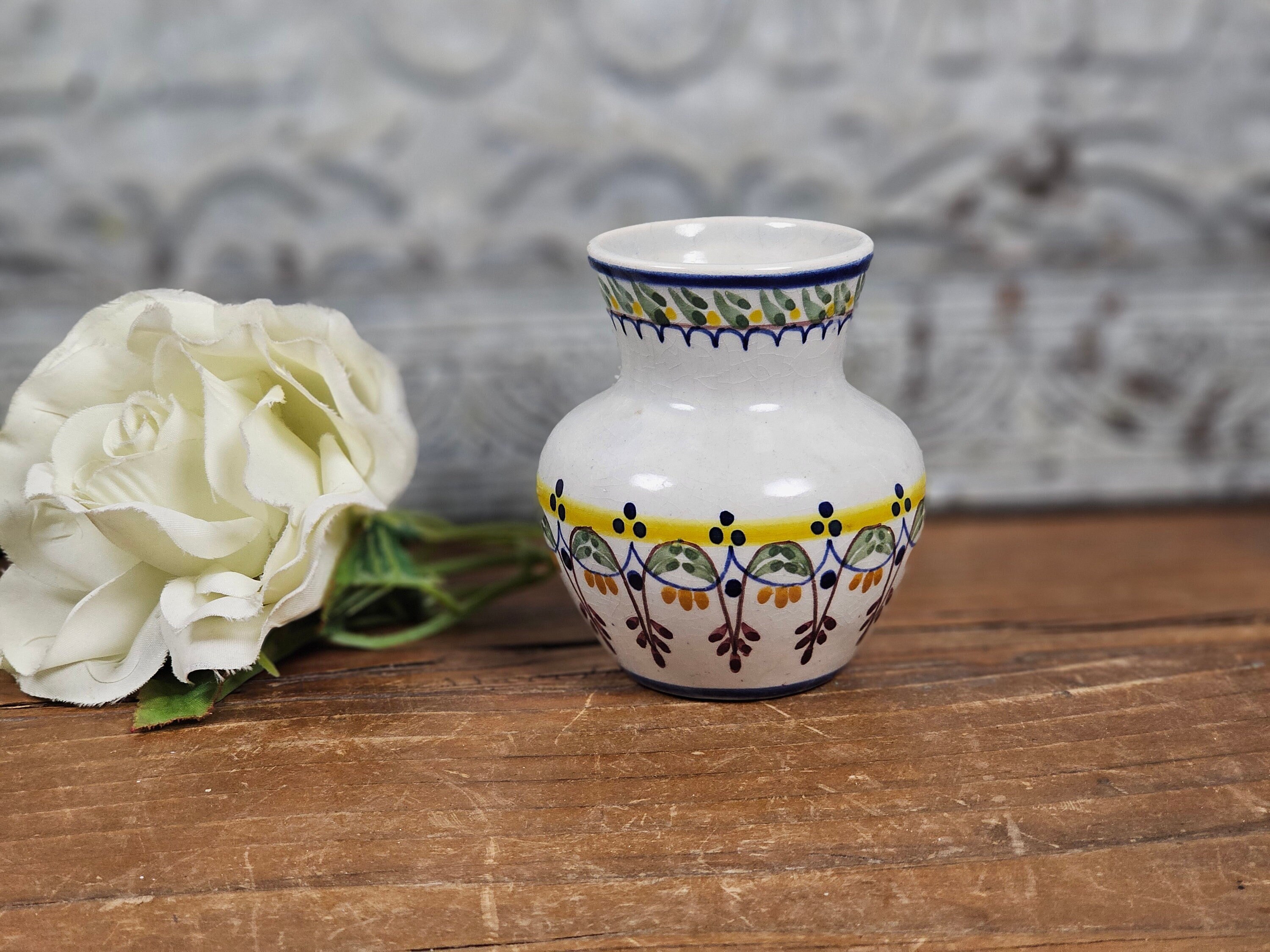 Vintage 1960s Small Carvalhinho Porto Pottery Vase - Portugal