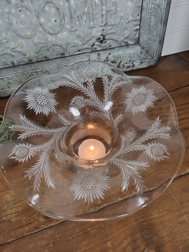 Intl. Silver Co. Fluted Glass Bowl Insert With Intricate Etsy