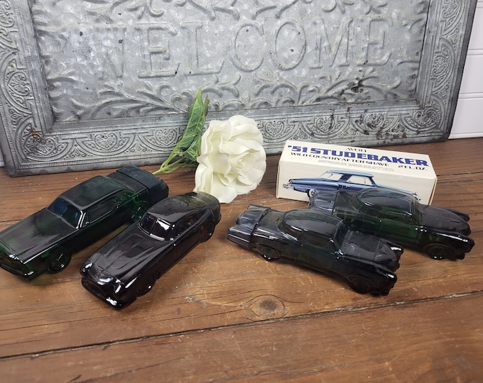 Vintage Avon Car Decanter: Choose from '51 Studebaker, Ferrari 53, or Mustang 64