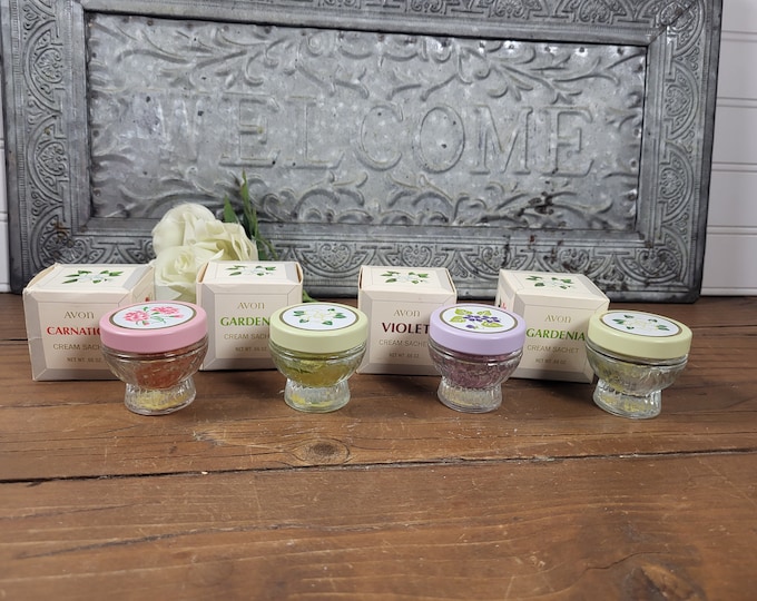 MCM Avon 0.66 oz Sachet Creme Jars and Boxes - Set of 4