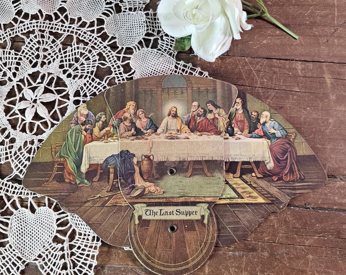 1949 Tri-fold Advertising Fan for Altrusa International Featuring the Last Supper