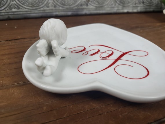 Avon 1984 ‘With Love’ Heart Trinket Dish with Cup… - image 4