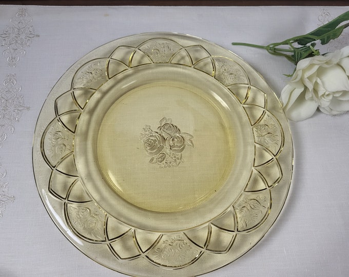 Depression Glass Dinner Plate - Rosemary Amber by Federal Glass