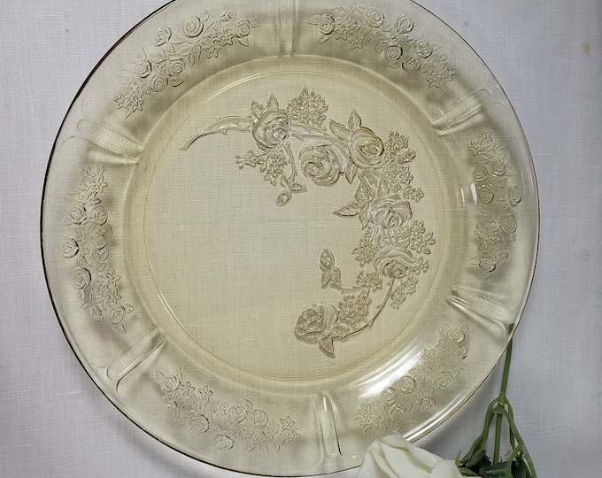 Depression Glass Dinner Plate - Sharon Amber by Federal Glass